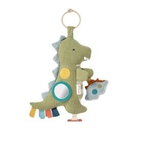 Itzy Ritzy Baby Boy Green Dinosaur Lovey Teether Developmental Toy Travel Clip